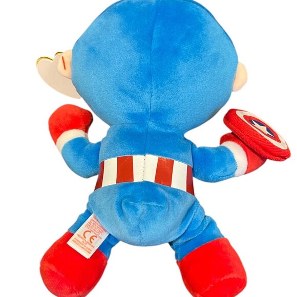 MARVEL Plush Captain America TY Beanie Baby 8" - Picture 4 of 5